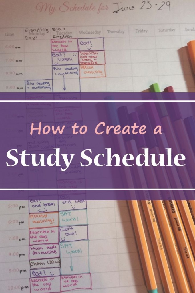 How to create study schedule